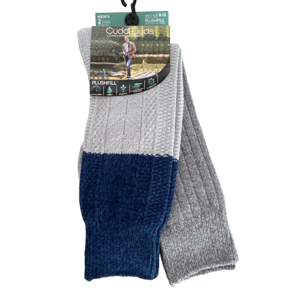 Cuddl Duds 2 Pair Warm Crew Socks